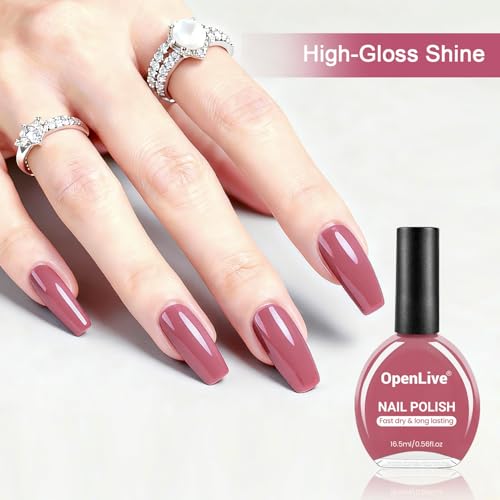 OpenLive Dark Pink Quick Dry Nail Polish - 16.5ml Long-Lasting Shine
