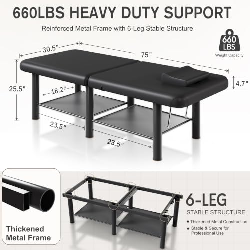 Professional Massage Table 660lbs Folding SPA Bed 75" x 30.5"
