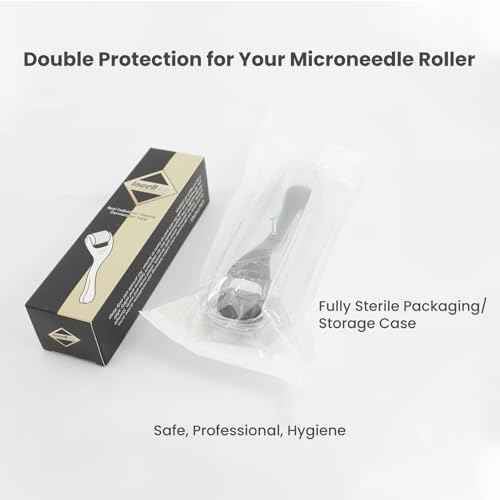 Derma Roller Titanium, Microneedling Roller with 540 Needles, Beard Roller, Micro Needle Roller for Men and Women Home Use - Glossy Black