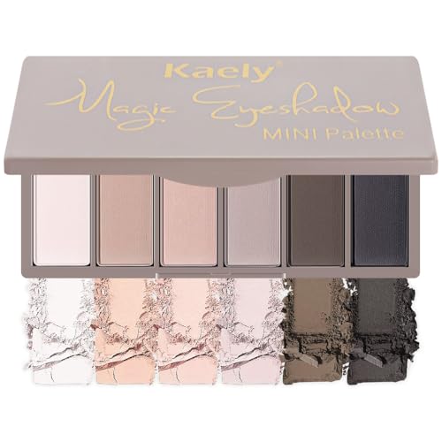 HHLTOH Neutral Nude Eyeshadow Palette - 6 Colors, Matte & Shimmer, Travel Size, Waterproof & Vegan