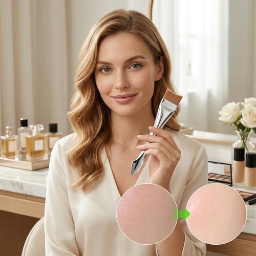 LXUEJIE 4-Piece Makeup Mixing Palette Set with Spatula & Brushes - Stainless Steel Cosmetic Tools for Liquid & Cream Foundations