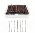 Brown Bobby Pins 100 Pcs Non-Slip Wavy Hair Clips for Women - Durable Enamel Finish
