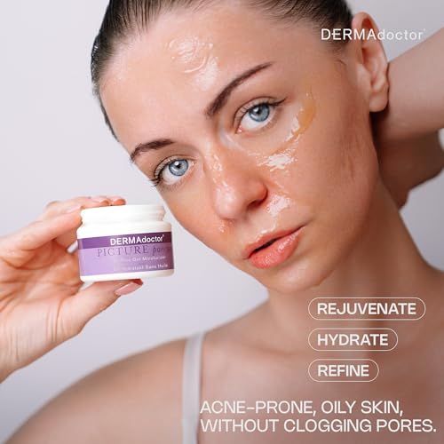 DERMAdoctor Picture Porefect Dermatologist Formulated Oil Free Facial Moisturizer, Pore Minimizer for Acne or Oily Skin, Daily Face Lotion for Men & Women with Zinc & Copper Peptides - 1.69 oz