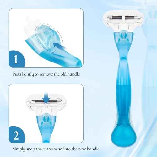 Replacement Handle Compatible with Gillette Venus, Comfort Glide Razor Handle Non-slip Ergonomic Handles for Women (Blue)