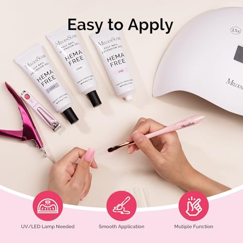MelodySusie HEMA-Free Poly Nail Extension Gel - Clear Builder Gel, 60g