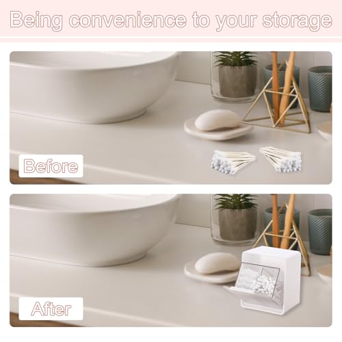 uxcell Green Grey Wall-Mounted Cotton Swab & Makeup Sponge Holder with 2 Compartments