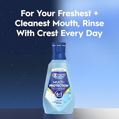Crest Pro-Health Mouthwash 1L, 2 Pack, Alcohol-Free Cavity Protection