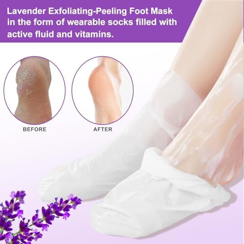 ALIVER Exfoliating Foot Peeling Mask 5-Pack - Lavender Foot Peel Socks