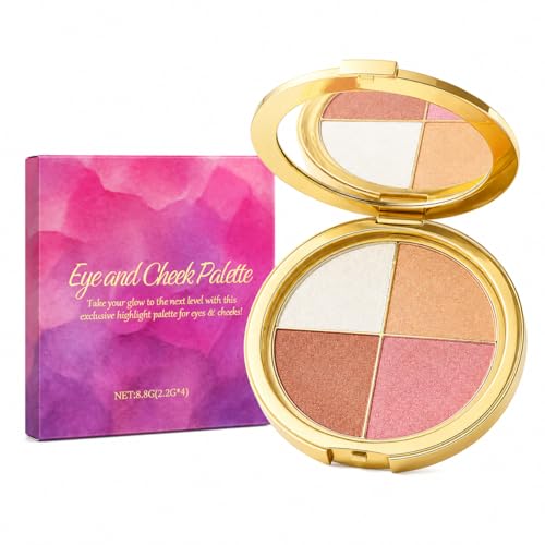 4-in-1 Eye & Cheek Palette - Blush, Highlighter, Contour & Eyeshadow