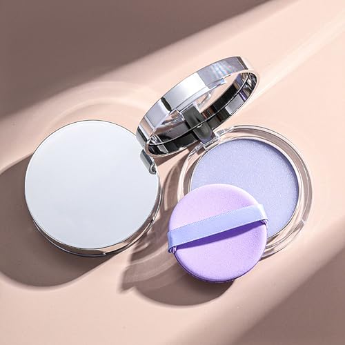 Lavender Oil Control Face Pressed Powder Pore-minimizing Makeup Primer for All Skin Tones, Matte Finish, Pre-makeup Base and Setting