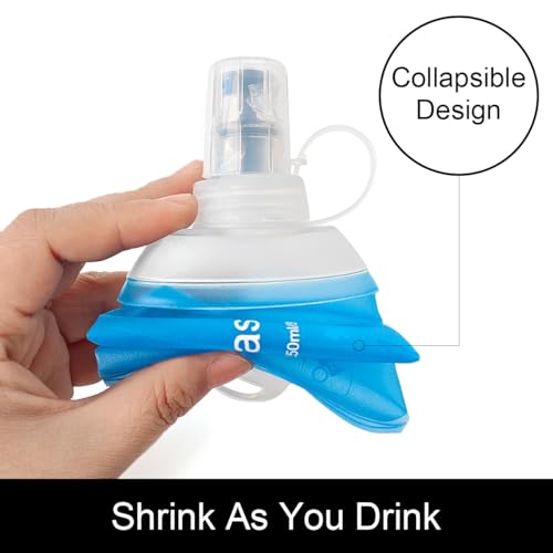 WILDREEDS 2-Pack 500ml Collapsible TPU Water Bottles for Running Hiking Cycling