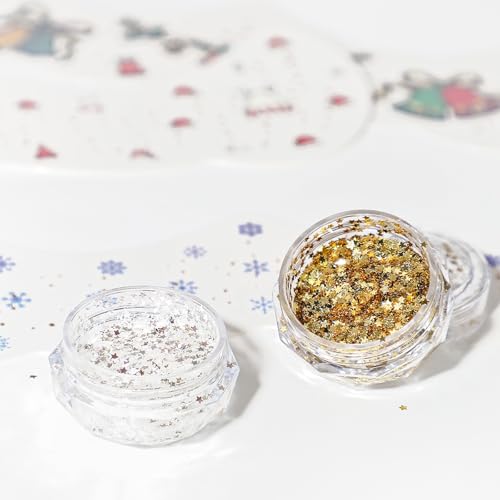 Christmas Glitter Tattoo Stickers - 12 Sheets Festive Designs
