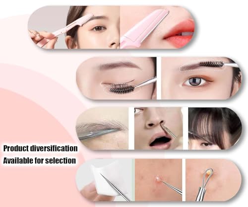 Tweezers for Women Facial Hair Eyebrow Kit - Black, Stainless Steel, Precise & Durable