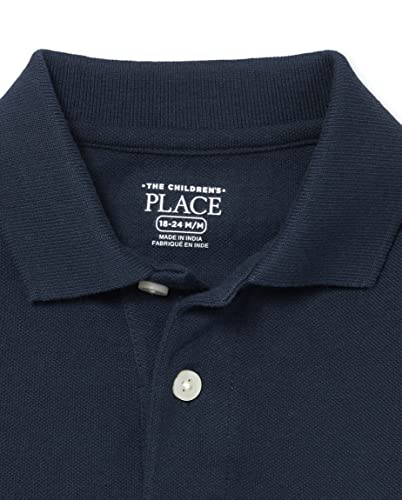 The Children's Place Baby Boys and Toddler Boys Short Sleeve Pique Polo, Nautico, 6-9 MONTHS