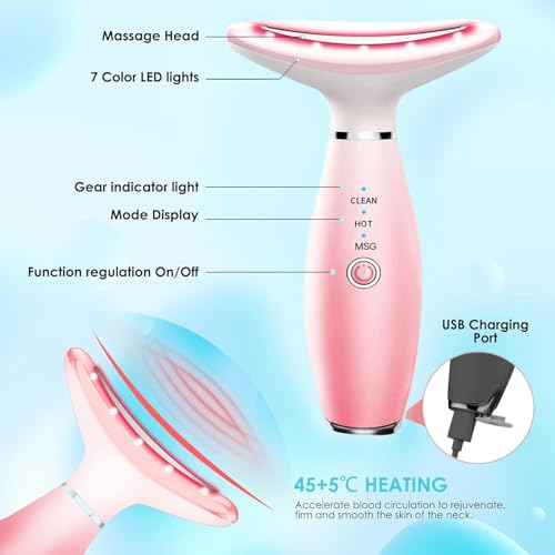 7-Color Red Light Therapy Face Massager with Vibration