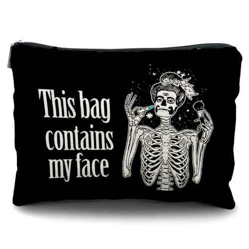 Goth makeup bag, Halloween Gothic Witchy Spooky Gifts for Women, Witch Makeup Bag Cosmetic Pouch