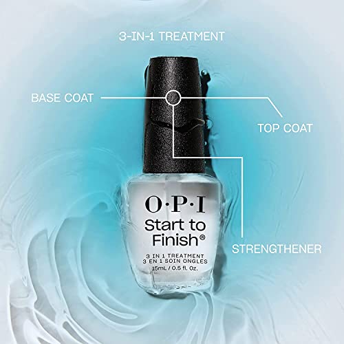 OPI Nail Envy, 0.5 fl oz and OPI Start to Finish, 3-in-1 Treatment, Base Coat, Top Coat, Nail Strengthener, 0.5 fl oz