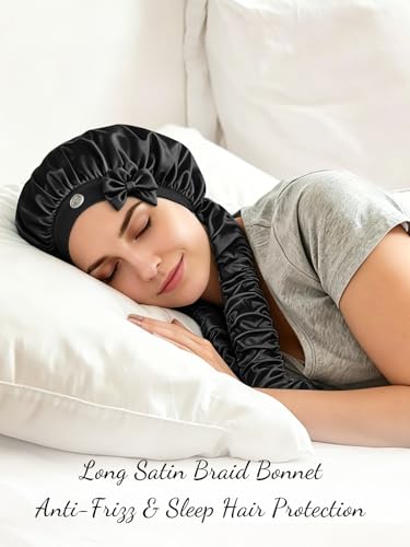 Satin Sleep Bonnet for Long Hair & Braids - Women’s Samurai Wrap