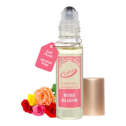 Zoha Rose Bloom Perfume Oil 0.2 Fl Oz | Alcohol-Free Long Lasting Fragrance