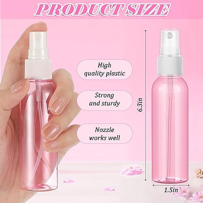 Tanlade 100 Pcs 2oz Refillable Mini Spray Bottles - Clear Plastic Mist Sprayers for Travel & Cosmetic Use