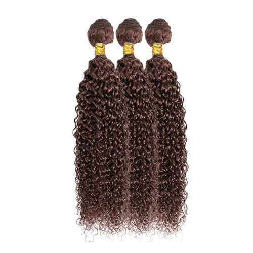 Brown Curly Hair Bundles 22 24 26 Inch Color 4 Virgin Human Hair