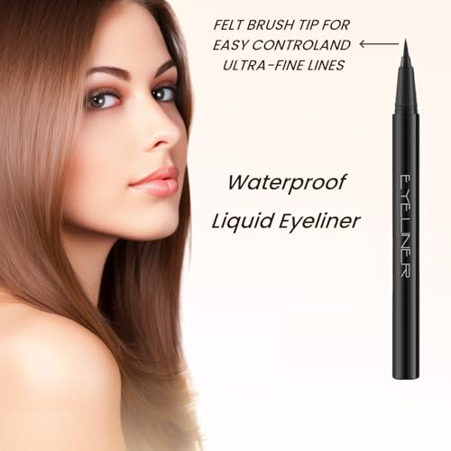 LAVONE Eyeliner-Liquid Waterproof Eyeliner Makeup | Quick Drying | Ultra-Fine Tip | Smudge-Proof Formula for Long-Lasting Eye Makeup ? Black