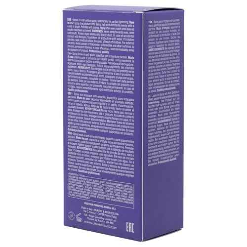 Alfaparf Milano Semi di Lino Anti-Yellow Leave In Toner Spray - Blonde Toner for Brassy Hair with Violet Ash Pigments - Partially Lightens, Neutralizes Yellow Tones + Detangles - Vegan (4.4oz)