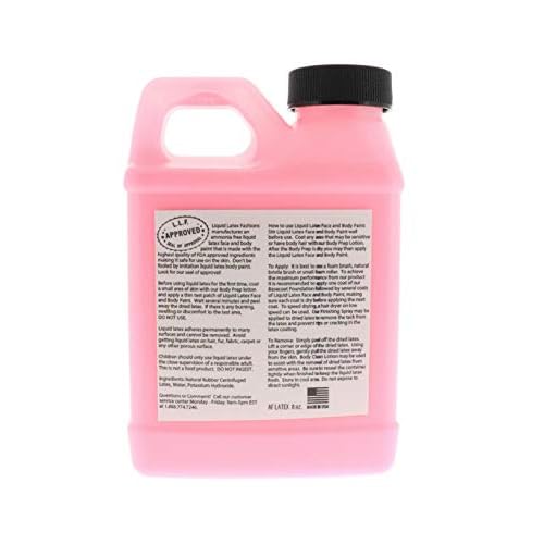 Fluorescent Pink 8 Oz - Liquid Latex Face and Body Paint, Black Light UV Reactive GLOW, Ammonia Free, Pink Panther, Cheshire Cat, Perfect for Halloween, Cosplays, Concerts!