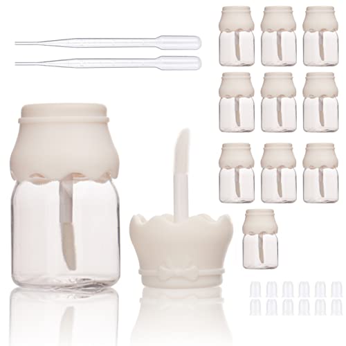 COSIDEA 10PCS Empty 15ml baby bottle lip gloss tubes White Cute Lipgloss Container Tube Packing castor oil container (10)