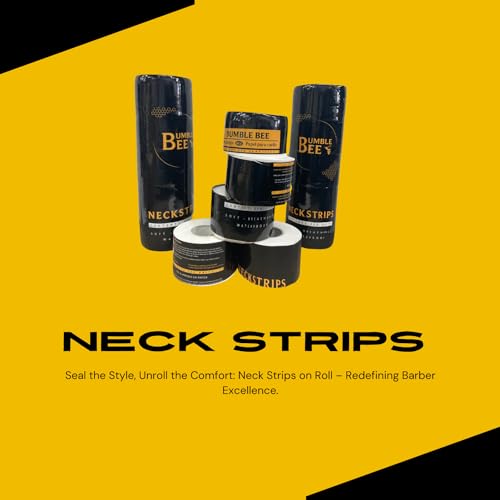 BUMBLE BEE Barber Supplies - Premium Neck Strips Barber, Barber Essentials 5 Rolls - 500 Strips, Quick Access, Easy to Use Barber Neck Strips, Essential Barbershop Accessories. (White)