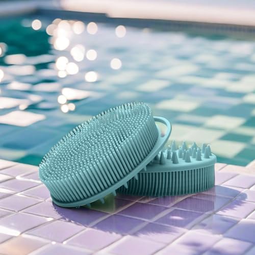 Silicone Body Scrubber Loofah Set of 2 Dual-Sided Exfoliating