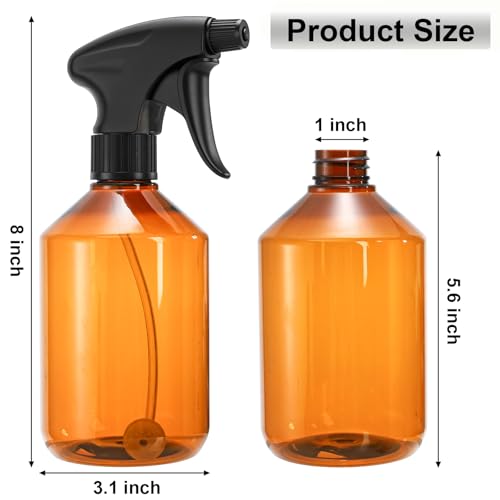 Bekith 6 Pack 360¡Æ Plastic Spray Bottles, 17oz/510ml Empty Refillable Containers, Upside Down Fine Mist Spray Bottle with Adjustable Nozzle for Cleaning, Cooking, Hair, Plant