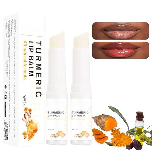 Turmeric Lip Scrub & Balm for Dark Lips, 2 Pack