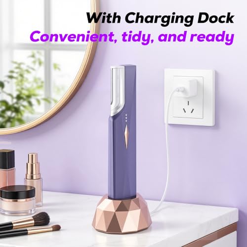 Sonic Dermaplane Razor for Women - Facial Hair Removal with 10 Blades