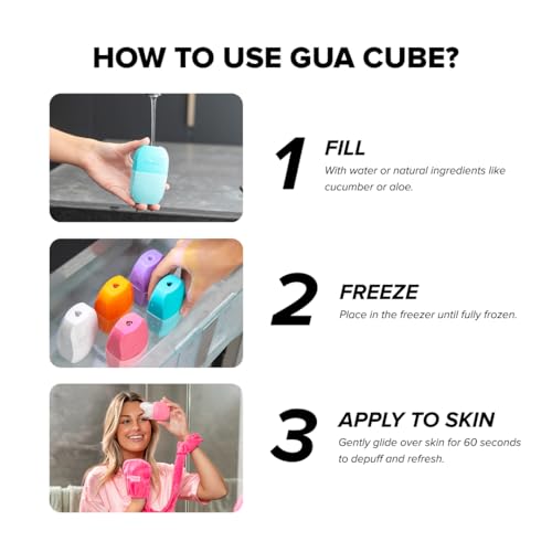 Contour Gua Cube - Gua Sha Face Massage Tool - Ice Roller for Sculpting, De-Puffing & Lymphatic Drainage - Face Ice Roller & Massager - Compact Skin Care Tools for Daily Skincare & Travel - Pink