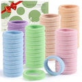 100 Pcs Thick Seamless Hair Ties for Ponytails - No Damage