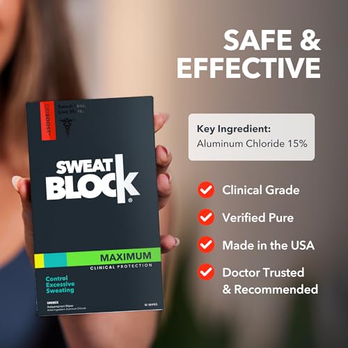 Clinical Strength Antiperspirant Wipes for Excessive Sweating - 10 Ct