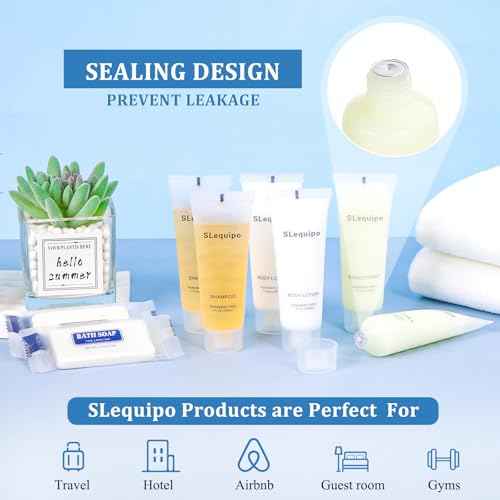 4-IN-1 Hotel Toiletries Bulk Set (200PCS) 4-Piece Set: 50 Hotel Bar Soap 0.5oz, 50 Hotel Shampoo, 50 Conditioner Travel Size, 50 Hotel Body Lotion - Bulk Mini Guest Amenities