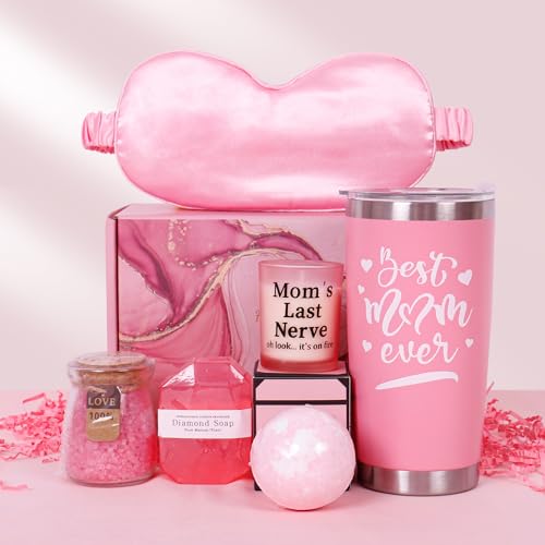 OurHonor Gifts for Women, Relaxing Spa Gift Basket Set, Best Mom Ever Bath and Body Care, Mothers Day Gifts, Christmas for Mom From Daughter Son Sister (Pink)