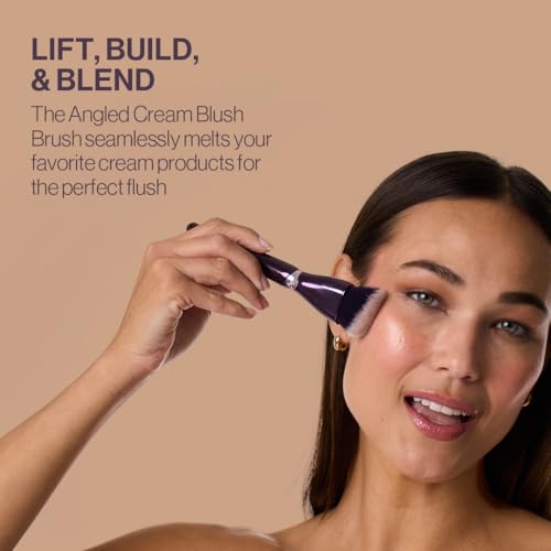 Anisa Beauty Angled Cream Blush Brush Premium Synthetic Fibers - Precision Brush for Balm, Cream, Liquid, or Stick Blush. - Vegan & Cruelty-Free