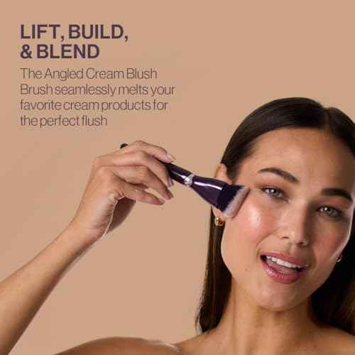 Anisa Beauty Angled Cream Blush Brush Premium Synthetic Fibers - Precision Brush for Balm, Cream, Liquid, or Stick Blush. - Vegan & Cruelty-Free