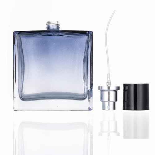 Enslz Refillable Cosmetic Spray Perfume Bottle, Empty Glass Fine Mist Atomizer Essential Oil Container for Travel 100ml /3.4oz (100ml)