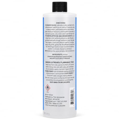 ForPro 100% Pure Acetone Nail Polish Remover - Gel & Glue Remover, 16 fl oz