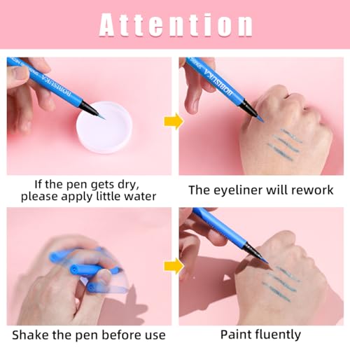 UV Glitter Liquid Eyeliner 7-Color Kit - Waterproof Neon