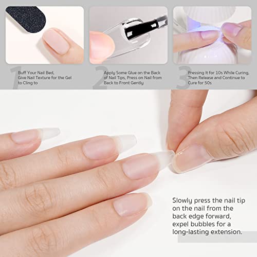 GAOY Nail Glue Gel, 2 in 1 Nail Glue and Base Gel for Acrylic Nails Tips, 16ml Glue Gel for Press on Nails, Nail Lamp Needed