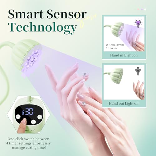 JODSONE Fast Curing UV Nail Lamp - Portable Gooseneck LED Dryer