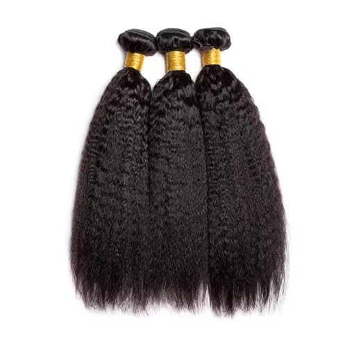 32 Inch Yaki Straight Human Hair Bundles - 3 Pack #1B
