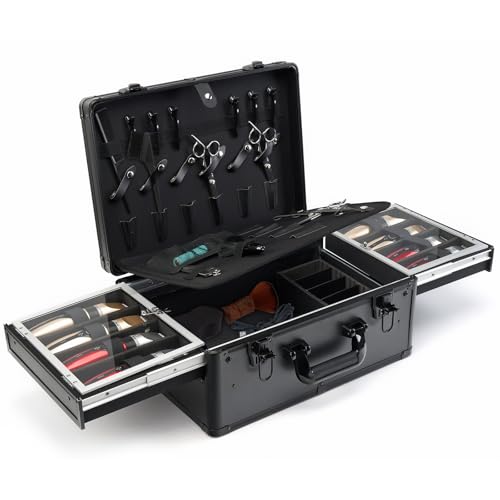 Professional Barber Case with 6 Clipper Slots & 8 Shear Holders
