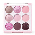 Pink Eyeshadow Palette 9 Colors Matte Shimmer Glitter