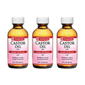 De La Cruz Castor Oil - 100% Pure Castor Oil for Hair, Skin, Eyelashes, and Eyebrows - USP Grade, 2 FL Oz (3 Glass Bottles)